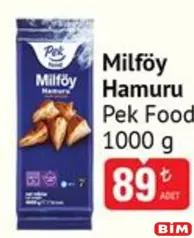 PEK FOOD MİLFÖY HAMURU 1000 G indirimli fiyat PEK FOOD MİLFÖY HAMURU 1000 G fiyat ve kampanya bilgisi
